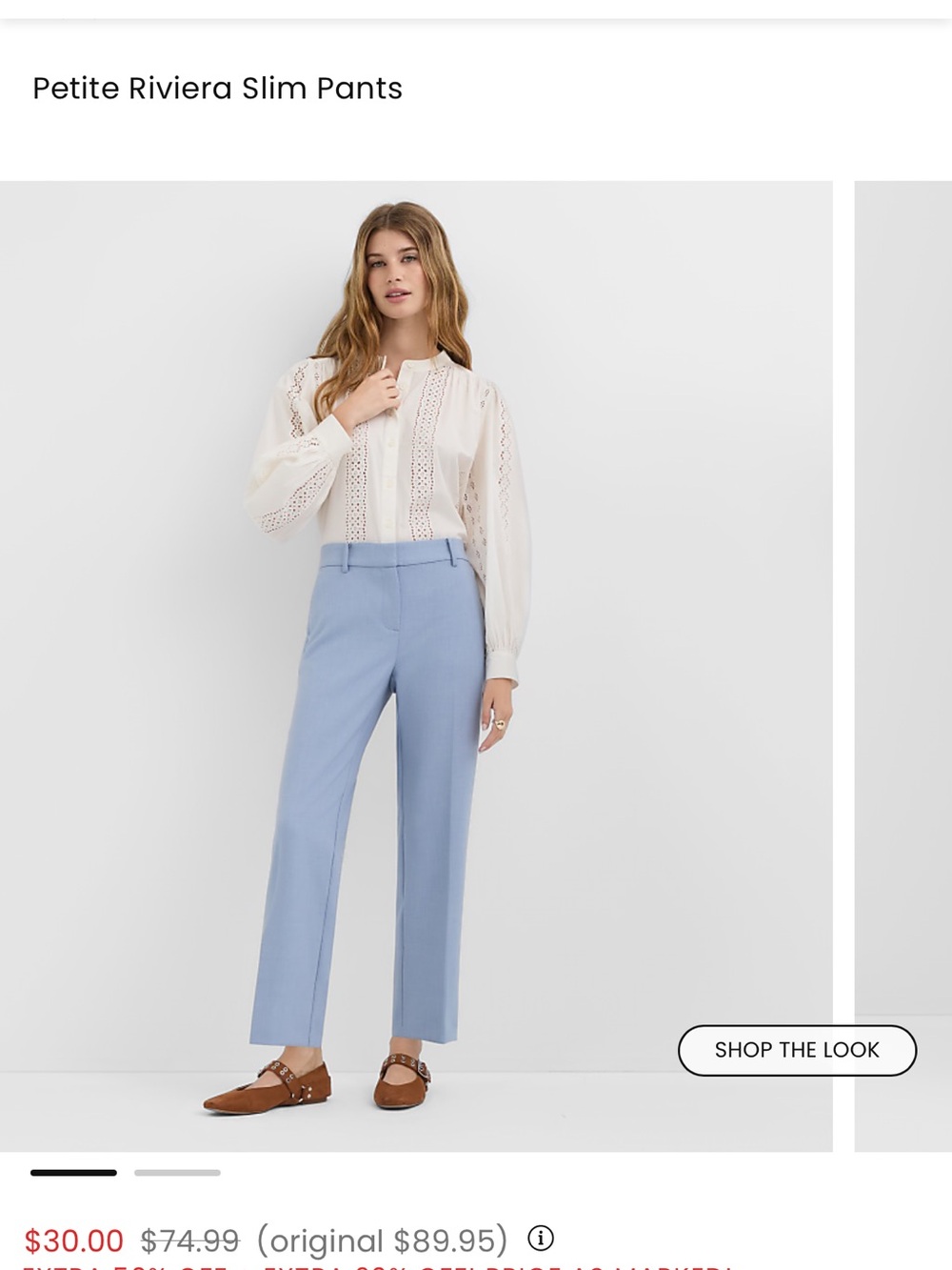 LOFT Petite Riviera Slim Pants in Light Blue